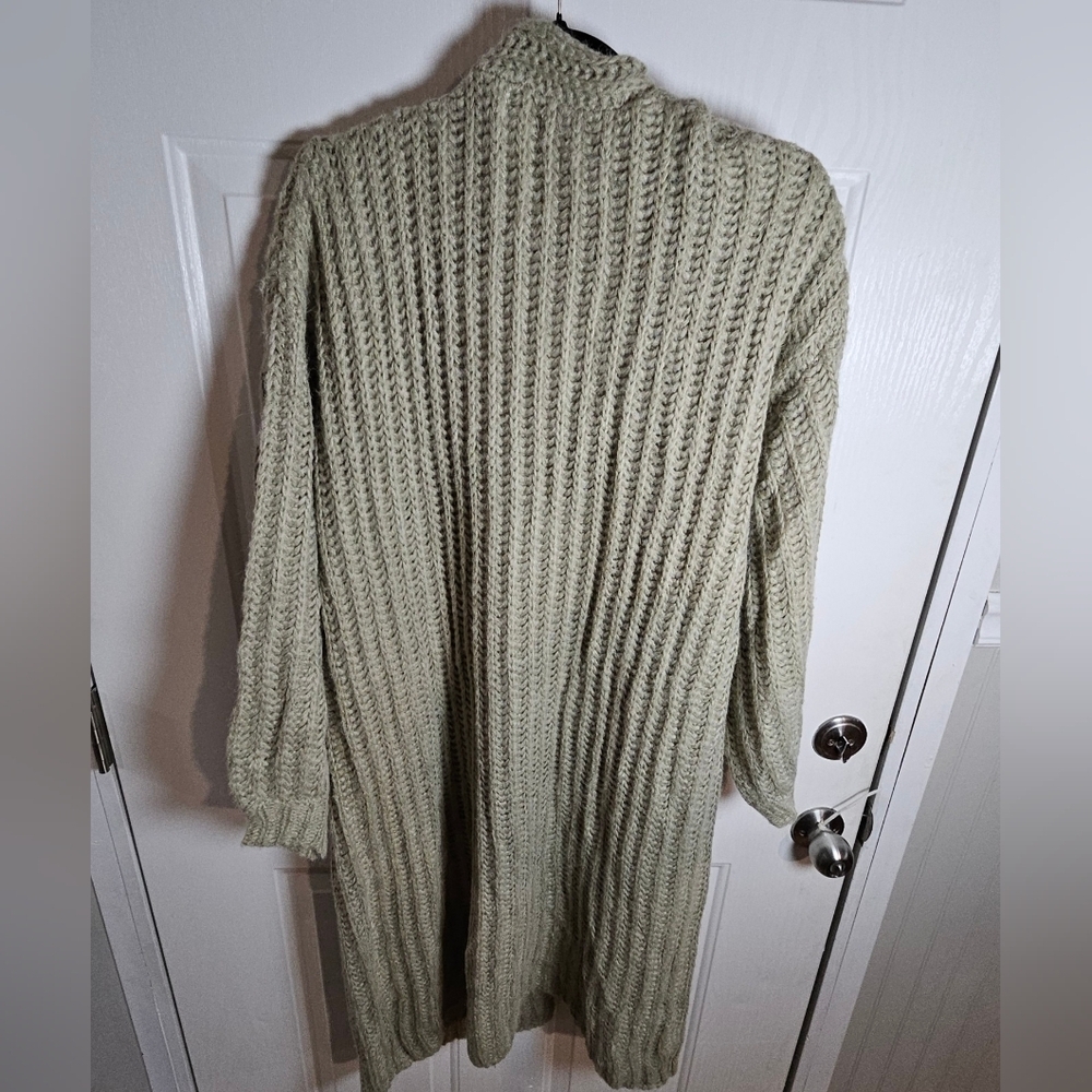 POL Chunky Ribbed Longline Open Front Cardigan Size L - Picture 3 of 3